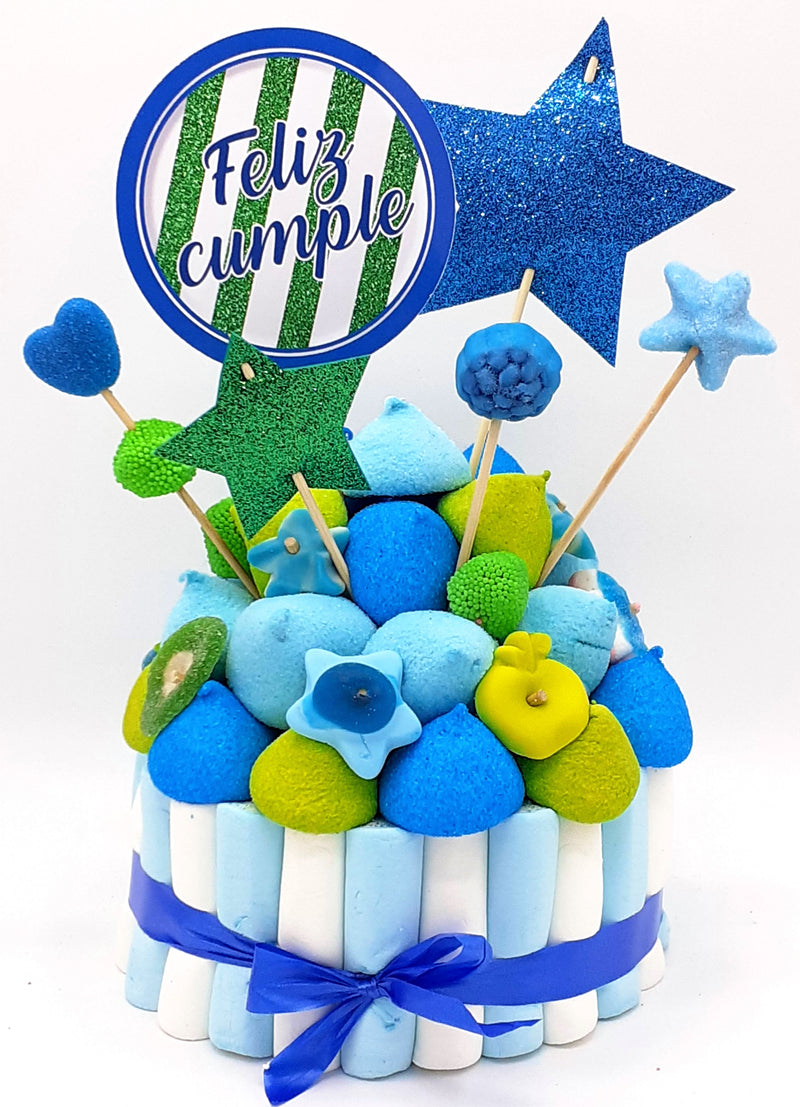 Tarta de chuches Azul y Verde