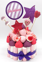 Tarta de chuches Rosa y Lila