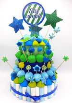 Tarta de chuches Azul y Verde