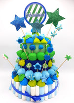 Tarta de chuches Azul y Verde