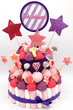 Tarta de chuches Rosa y Lila