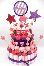 Tarta de chuches Rosa y Lila