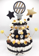 Tarta de chuches Oro, negro y plata