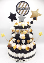 Tarta de chuches Oro, negro y plata