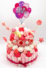 Tarta de chuches Rosa y Blanco