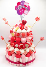 Tarta de chuches Rosa y Blanco