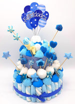 Tarta de chuches Azul y Blanco