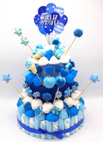 Tarta de chuches Azul y Blanco