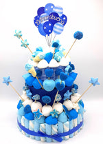 Tarta de chuches Azul y Blanco