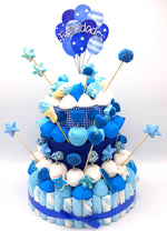 Tarta de chuches Azul y Blanco