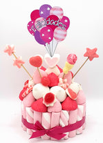 Tarta de chuches Rosa y Blanco