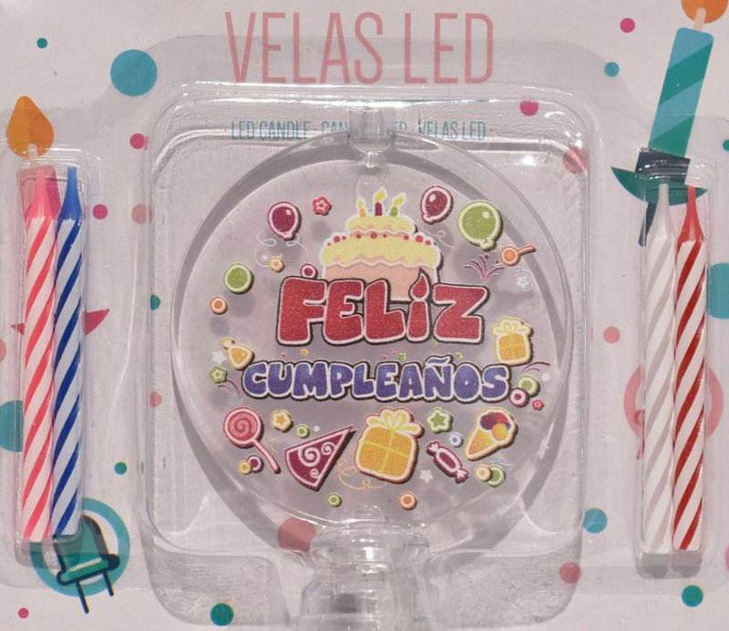Vela LED "Feliz Cumpleaños" - Mis Globos