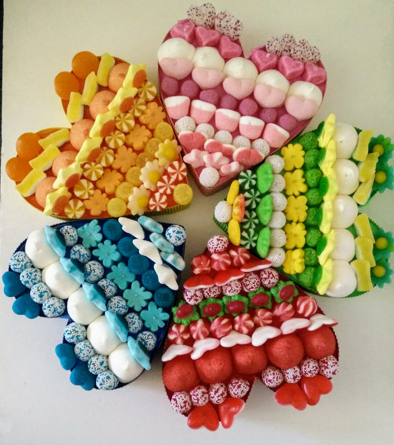 Corazón de chuches por colores