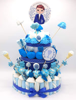 Tarta de chuches Comunión Azul (Bajo Pedido)