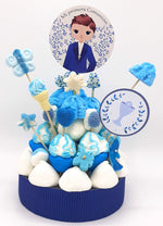 Tarta de chuches Comunión Azul (Bajo Pedido)