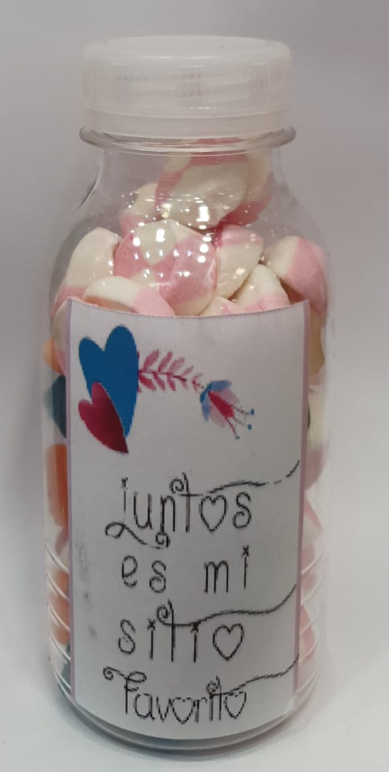 Botellitas de chuches con Mensajes