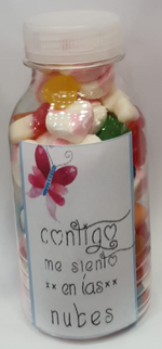 Botellitas de chuches con Mensajes