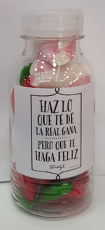 Botellitas de chuches con Mensajes