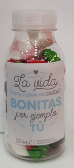 Botellitas de chuches con Mensajes