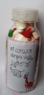 Botellitas de chuches con Mensajes