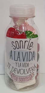 Botellitas de chuches con Mensajes