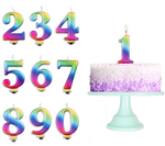 Vela Número Arcoíris - Mis Globos