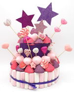 Tarta de chuches Rosa y Lila