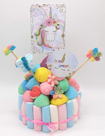 Tarta de chuches Unicornios