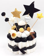 Tarta de chuches Oro, negro y plata