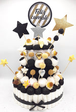 Tarta de chuches Oro, negro y plata