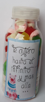 Botellitas de chuches con Mensajes