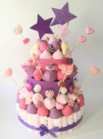 Tarta de chuches Estrellas lilas